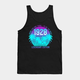 93rd Birthday 1928 Vintage Aesthetic Sunset Palm 93 Year Old Tank Top